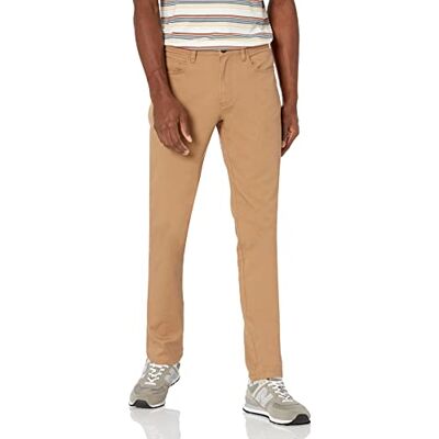 Amazon Essentials Men's 5-fickors bekväma chinos med stretch smal passform (tidigare Goodthread), Ljus kaki brun, 36W / 30L Amazon Essentials Men's 5-fickors bekväma chinos med stretch smal passform (tidigare Goodthread), Ljus kaki brun, 36W / 30L