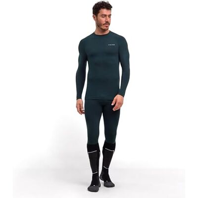 FALKE herr Baselayer-Shirt Wool-Tech Protective M L/s Sh ull funktionellt material snabbtorkande 1 styck, grön Holly 7385, XXL FALKE herr Baselayer-Shirt Wool-Tech Protective M L/s Sh ull funktionellt material snabbtorkande 1 styck, grön Holly 7385, XXL