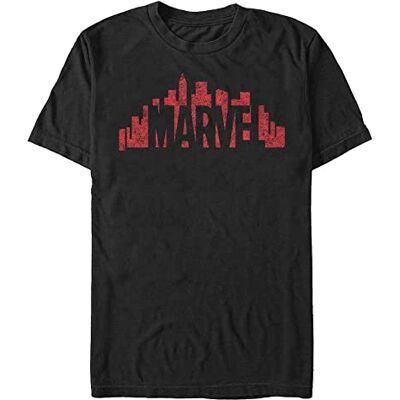 Marvel Unisex annan skyline logo oversize organic kortärmad T-shirt, svart, XXL Marvel Unisex annan skyline logo oversize organic kortärmad T-shirt, svart, XXL