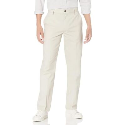 Amazon Essentials Classic-Fit Wrinkle-Resistant Flat-Framsida Chino Pant Slip, beige (sten), W36/L28 (tillverkarens storlek: 36W x 28L) Amazon Essentials Classic-Fit Wrinkle-Resistant Flat-Framsida Chino Pant Slip, beige (sten), W36/L28 (tillverkarens storlek: 36W x 28L)