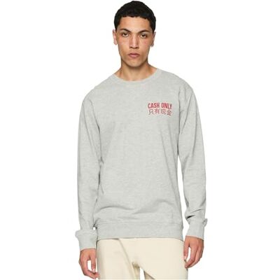 Tee herr Cash Only Crewneck, GRÅ, M Tee herr Cash Only Crewneck, GRÅ, M