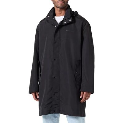 Giorgio Armani herr The Grid, tryckt logotyp caban coat, svart, XXL Giorgio Armani herr The Grid, tryckt logotyp caban coat, svart, XXL