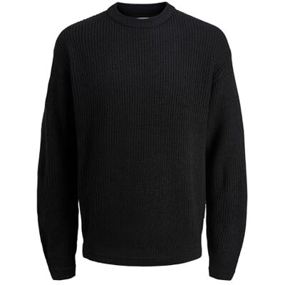 JACK & JONES Jjkaito Knit Crew Neck Bf, svart, S JACK & JONES Jjkaito Knit Crew Neck Bf, svart, S