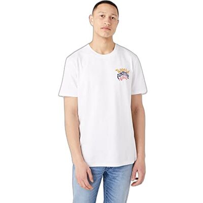 Wrangler Herr positiva Vibes t-shirt, vit, liten Wrangler Herr positiva Vibes t-shirt, vit, liten