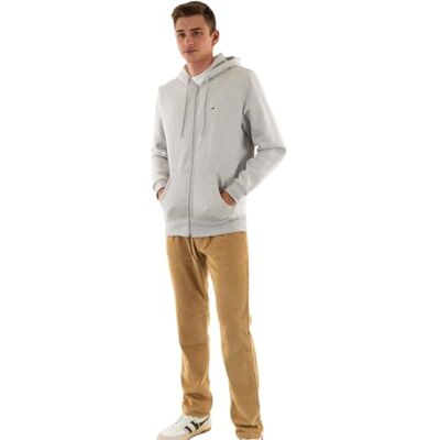 Tommy Jeans herr TJM REG S FLAG ZIP THRU DM0DM20743PJ4003 dragkedja genom huvtröja, grå (silvergrå ljung), M, Grå (silvergrå ljung), M Tommy Jeans herr TJM REG S FLAG ZIP THRU DM0DM20743PJ4003 dragkedja genom huvtröja, grå (silvergrå ljung), M, Grå (silvergrå ljung), M