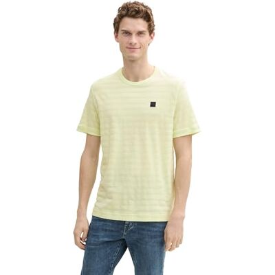 TOM TAILOR T-shirt för män med logotypmärke, 29078 – Lime Cream Green, L TOM TAILOR T-shirt för män med logotypmärke, 29078 – Lime Cream Green, L