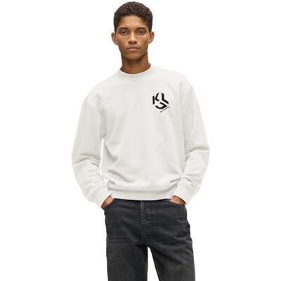 KARL LAGERFELD JEANS , herr, regular monogram sweat, normal passform, vit, L, Vit, L KARL LAGERFELD JEANS , herr, regular monogram sweat, normal passform, vit, L, Vit, L