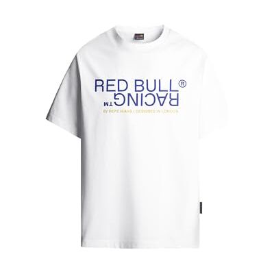 Pepe Jeans Red Bull Racing X herr RBR grafisk reflektion T-Shirt, vit (vit), M, Vit (vit), M Pepe Jeans Red Bull Racing X herr RBR grafisk reflektion T-Shirt, vit (vit), M, Vit (vit), M