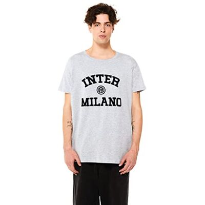 Inter FC nazionale Milano S.p.A. Unisex vanlig t-shirt, grå, L, GRÅ, L Inter FC nazionale Milano S.p.A. Unisex vanlig t-shirt, grå, L, GRÅ, L