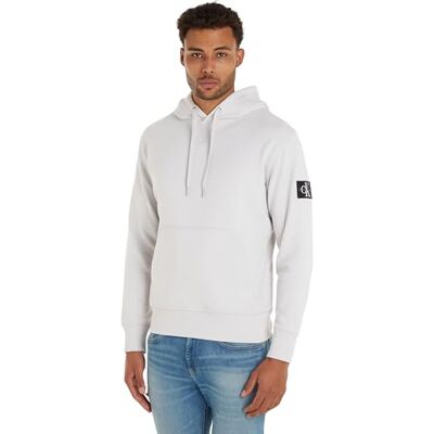 Calvin Jeans herr Pullover huvtröja Badge Hoodie J30j323430, Månsten, XS Calvin Jeans herr Pullover huvtröja Badge Hoodie J30j323430, Månsten, XS