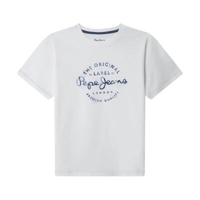 Pepe Jeans pojke beckett t-shirt, vit (vit), 8 Pepe Jeans pojke beckett t-shirt, vit (vit), 8