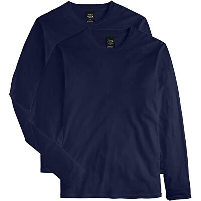 Hanes långärmad premium-t-shirt för män (förpackning med 2), Marinblått Xsp, S Hanes långärmad premium-t-shirt för män (förpackning med 2), Marinblått Xsp, S