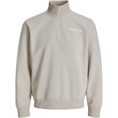 JJ REBEL Jrebzack Sweat halv dragkedja, Moonbeam, XS JJ REBEL Jrebzack Sweat halv dragkedja, Moonbeam, XS