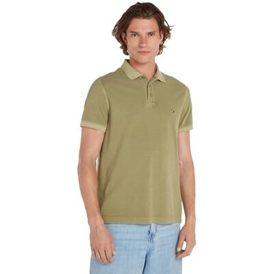 Tommy Hilfiger pikétröja för män, Garment DYE REG Polo, Grön, XL Tommy Hilfiger pikétröja för män, Garment DYE REG Polo, Grön, XL