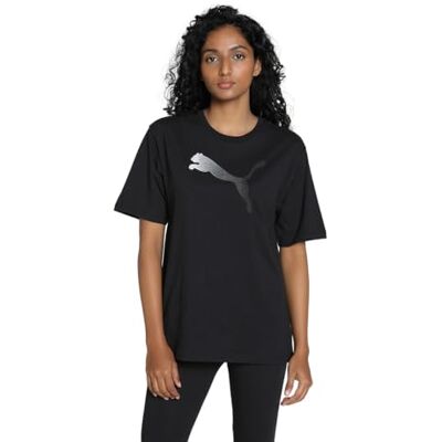 PUMA HER grafisk avslappnad t-shirt svart PUMA HER grafisk avslappnad t-shirt svart