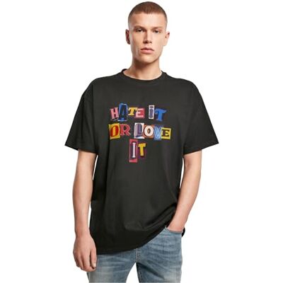Tee Upscale unisex t-shirt Hate it or Love it oversize t-shirt, unisex t-shirt med tryck, överdimensionerad passform, bomull – tryck t-shirt, grafisk t-shirt, svart, S Tee Upscale unisex t-shirt Hate it or Love it oversize t-shirt, unisex t-shirt med tryck, överdimensionerad passform, bomull – tryck t-shirt, grafisk t-shirt, svart, S