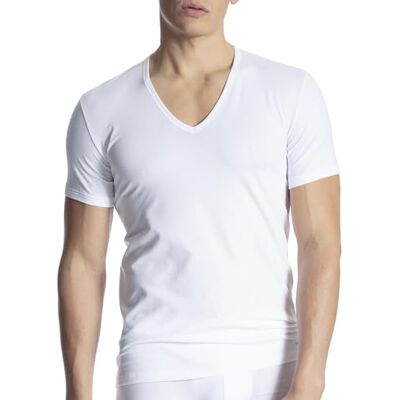 CALIDA Herr bomull kod V-ringad T-shirt, Vit, 50 SE CALIDA Herr bomull kod V-ringad T-shirt, Vit, 50 SE