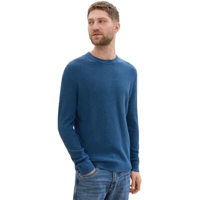 TOM TAILOR herrtröja, 36295 – Mörk Teal Melange, S TOM TAILOR herrtröja, 36295 – Mörk Teal Melange, S