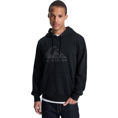 Quiksilver Comp logo huvtröja pullover över herr, svart, XS Quiksilver Comp logo huvtröja pullover över herr, svart, XS