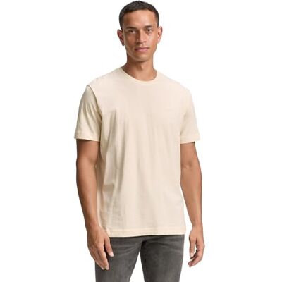 TOM TAILOR basic T-shirt för män, 27469 Smooth Light Sand, XL TOM TAILOR basic T-shirt för män, 27469 Smooth Light Sand, XL