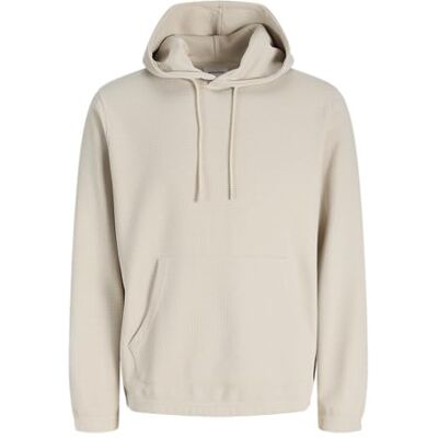 JACK & JONES Jjwaffle Daytona Sweat Hood, Moonbeam, L JACK & JONES Jjwaffle Daytona Sweat Hood, Moonbeam, L