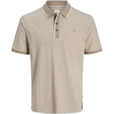 JACK & JONES Jprcclogan Jersey Ss Polo Sn, Silverfoder, M JACK & JONES Jprcclogan Jersey Ss Polo Sn, Silverfoder, M