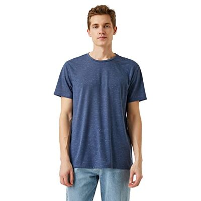 Koton Slim Fit basic T-shirt för män, Indigo (740), XXL Koton Slim Fit basic T-shirt för män, Indigo (740), XXL