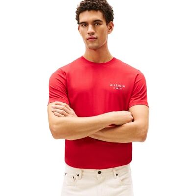 Tommy Hilfiger män varumärke kärlek liten Hilfiger TEE MW0MW41456 S/S t-shirt, röd, S, Röd (medium röd), S Tommy Hilfiger män varumärke kärlek liten Hilfiger TEE MW0MW41456 S/S t-shirt, röd, S, Röd (medium röd), S
