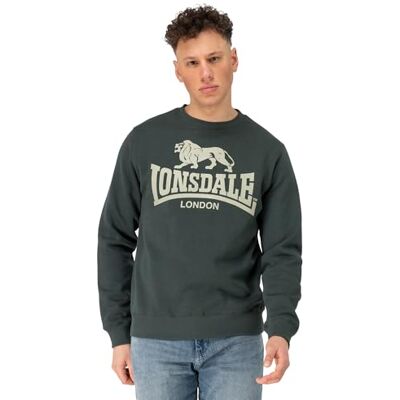 Lonsdale GO Sport herr rund hals sweatshirt smal passform, grön/grön, M, Grön/grön, M Lonsdale GO Sport herr rund hals sweatshirt smal passform, grön/grön, M, Grön/grön, M