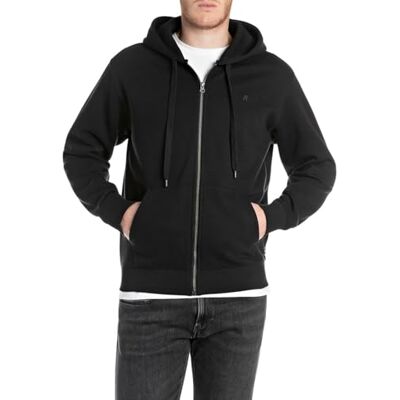 Replay herr hoodie, 098 svart, L Replay herr hoodie, 098 svart, L