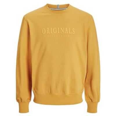 JACK & JONES Jorfrederiksberg Sweat Crew Neck, Gyllene aprikos, S JACK & JONES Jorfrederiksberg Sweat Crew Neck, Gyllene aprikos, S
