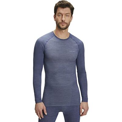 FALKE herr Baslager Ovandel Wool-Tech Light Round Neck M L/s Sh ull funktionsmaterial snabbtorkande 1 del, Blå Capitain 6751-O, L FALKE herr Baslager Ovandel Wool-Tech Light Round Neck M L/s Sh ull funktionsmaterial snabbtorkande 1 del, Blå Capitain 6751-O, L