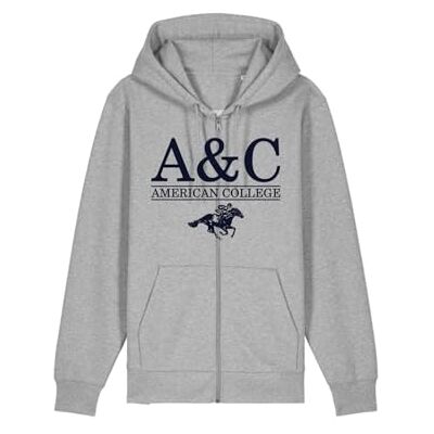 AMERICAN COLLEGE USA 16 år gammal grå dragkedja sweatshirt, Färg: grå, 16 �r AMERICAN COLLEGE USA 16 år gammal grå dragkedja sweatshirt, Färg: grå, 16 �r