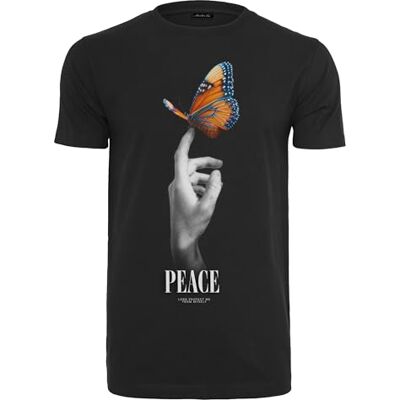 herr-t-shirt, Peace Butterfly Tee med tryck, normal passform, streetwear, svart, S herr-t-shirt, Peace Butterfly Tee med tryck, normal passform, streetwear, svart, S