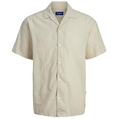 JACK & JONES JOREASTER Palma Seersucker Shirt SS, Fields av rye/ränder: ränder, M JACK & JONES JOREASTER Palma Seersucker Shirt SS, Fields av rye/ränder: ränder, M