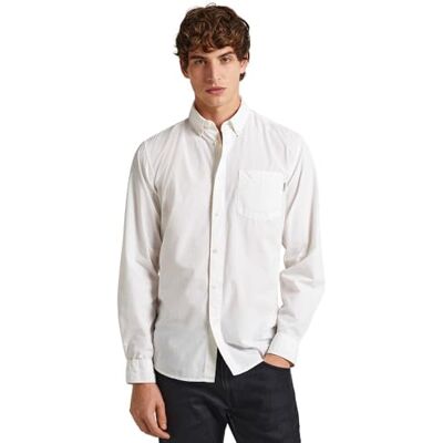 Pepe Jeans herr prins skjorta, Vit (vit), L Pepe Jeans herr prins skjorta, Vit (vit), L