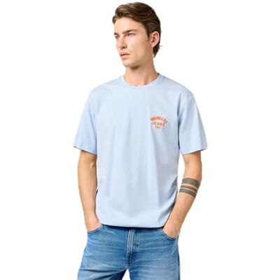 Wrangler Herr liten logo T-shirt, niagara mist, XL Wrangler Herr liten logo T-shirt, niagara mist, XL