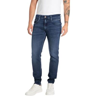 Replay Slim fit Jeans Anbass Touch kollektion, 007 mörkblå, 30W / 32L Replay Slim fit Jeans Anbass Touch kollektion, 007 mörkblå, 30W / 32L