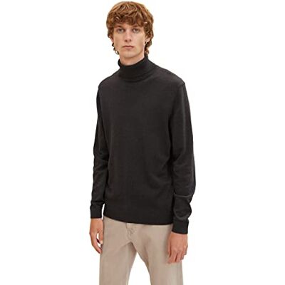 TOM TAILOR Herr Basic polotröja 1032304, 10617 Black Grey Melange, S TOM TAILOR Herr Basic polotröja 1032304, 10617 Black Grey Melange, S