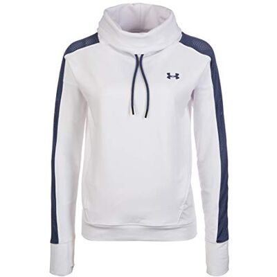 Under Armour dam lättvikts fleece tratt långärmad tröja White/Utility Blue XL Under Armour dam lättvikts fleece tratt långärmad tröja White/Utility Blue XL