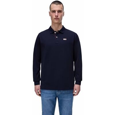 Napapijri Eruggy Pikétröja Långärmad Mörkblå, Marinblå, 3XL Napapijri Eruggy Pikétröja Långärmad Mörkblå, Marinblå, 3XL