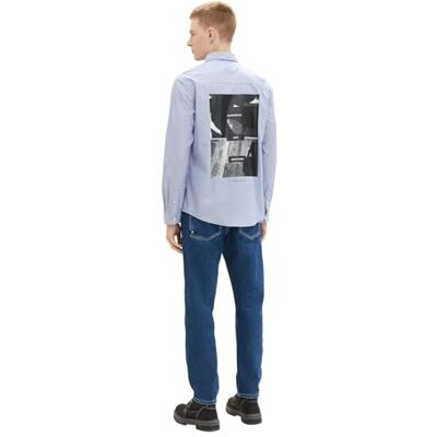 TOM TAILOR Denim Herrskjorta, 32350 – Shiny Royal Blue Thin Stripe, XL TOM TAILOR Denim Herrskjorta, 32350 – Shiny Royal Blue Thin Stripe, XL
