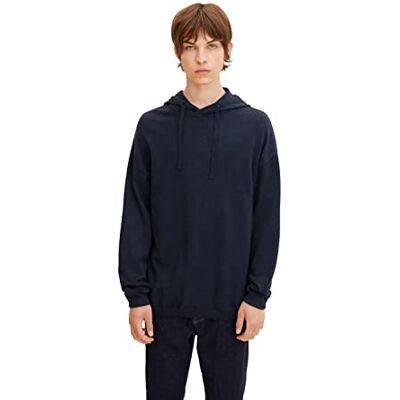 TOM TAILOR Denim Herr Stickad huvtröja 1032314, 10668 Sky Captain Blue, XS TOM TAILOR Denim Herr Stickad huvtröja 1032314, 10668 Sky Captain Blue, XS