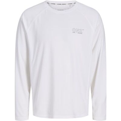 JACK & JONES Jcocnz Ls T-shirt Sn, Ljus vit, XXL JACK & JONES Jcocnz Ls T-shirt Sn, Ljus vit, XXL