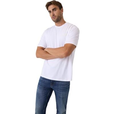 GUESS Men'sSS BSC präglad logotyp TEET-SHIRTSPURE vit multistorlek S längd N GUESS Men'sSS BSC präglad logotyp TEET-SHIRTSPURE vit multistorlek S längd N