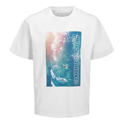 JACK & JONES Jcounion foto tryck Tee Ss Crew Neck, Vit, L JACK & JONES Jcounion foto tryck Tee Ss Crew Neck, Vit, L