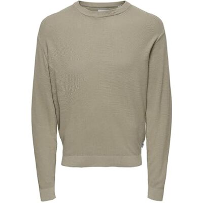Only & Sons Onstony Ds 12 Ls Waffle Crew Knit Noos, String, XS Only & Sons Onstony Ds 12 Ls Waffle Crew Knit Noos, String, XS