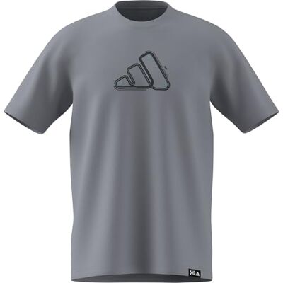 adidas Mezczyzni MOTORSPORT TRACK GRAPHIC T-SHIRT, halo silver, 3XL adidas Mezczyzni MOTORSPORT TRACK GRAPHIC T-SHIRT, halo silver, 3XL