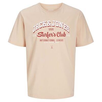 JACK & JONES JJELOGO Tee SS O-Neck 2 COL SS25 SN, Persika parfait/detalj: melerad, L JACK & JONES JJELOGO Tee SS O-Neck 2 COL SS25 SN, Persika parfait/detalj: melerad, L