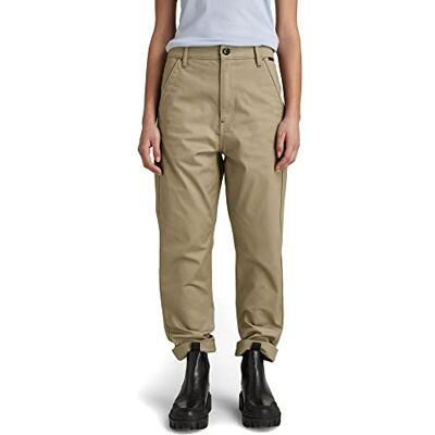 G-STAR RAW Kvinnors pojkvän Tapered Chino byxor, beige/kaki (dk Lever C072-B416), 26 G-STAR RAW Kvinnors pojkvän Tapered Chino byxor, beige/kaki (dk Lever C072-B416), 26